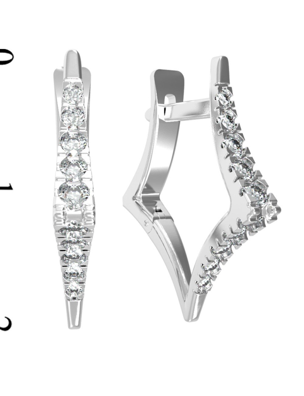 Серьги из белого золота c бриллиантами