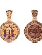 Образок из золота c эмалью и иконописью