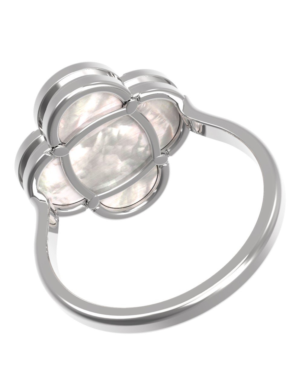 Кольцо из белого золота c перламутром