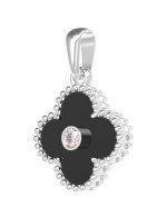 Подвеска из белого золота c бриллиантами и ониксом