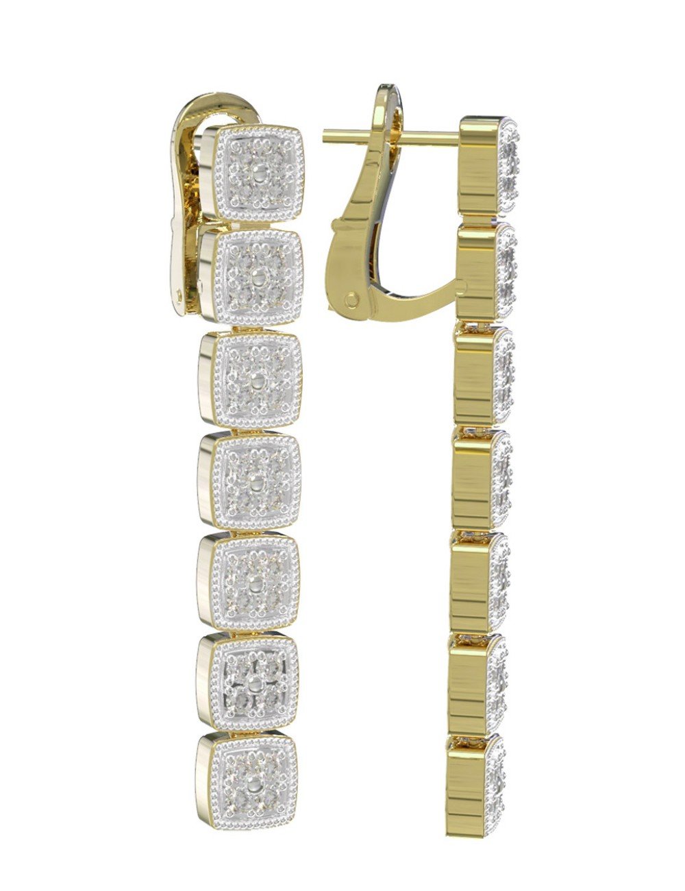 Серьги из лимонного золота c бриллиантами