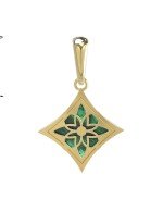 Подвеска из лимонного золота c малахитом