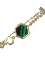 Браслет из лимонного золота c бриллиантами, малахитом и перламутром