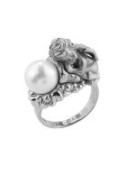 Кольцо из белого золота c жемчугом