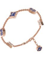 Браслет из золота c бриллиантами, лазуритом и перламутром