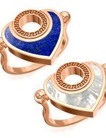 Кольцо из золота c лазуритом и перламутром