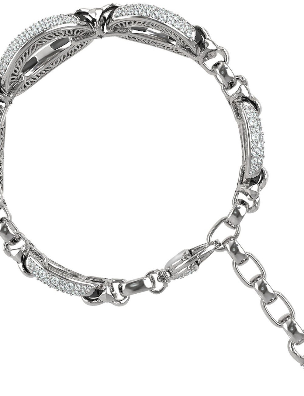 Браслет из белого золота c бриллиантами и ониксом