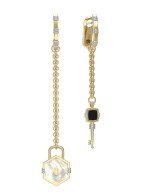 Серьги из лимонного золота c ониксом и перламутром