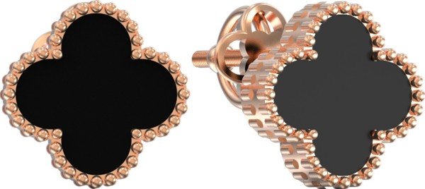 Серьги из золота c ониксом