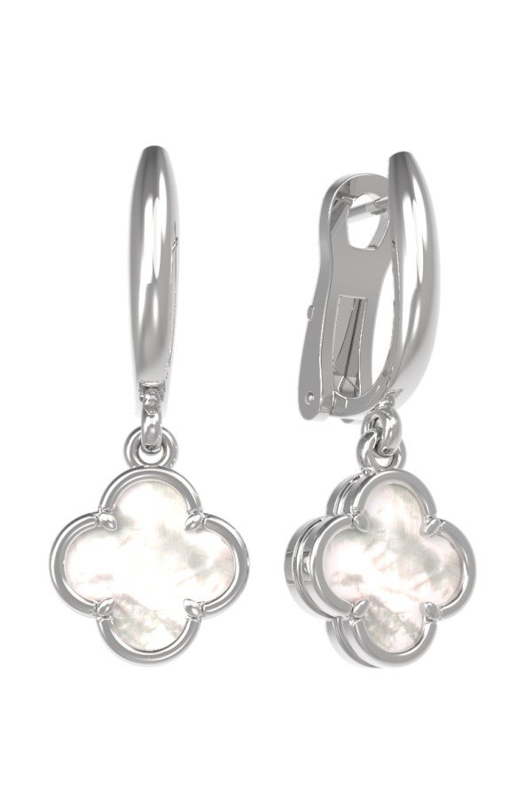 Серьги из белого золота c перламутром