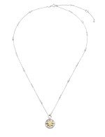 Колье из белого золота c бриллиантами, ониксом и перламутром