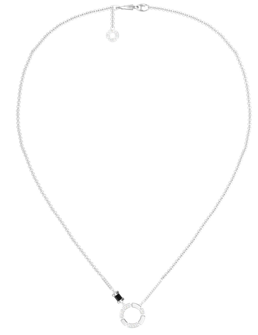Колье из белого золота c бриллиантами и ониксом