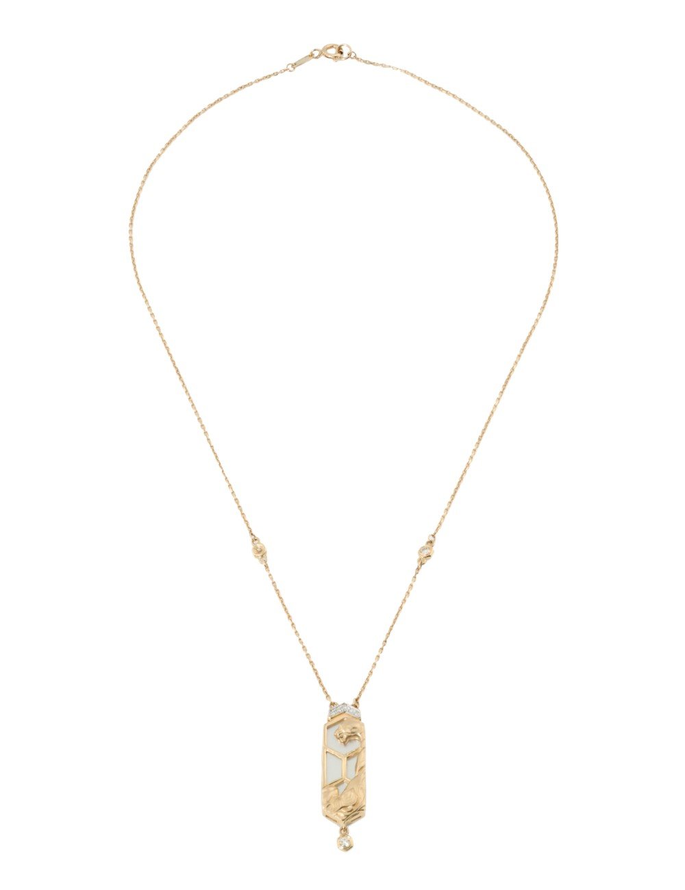 Колье из золота c бриллиантами и перламутром