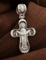 Крест из белого золота c бриллиантами