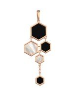 Подвеска из золота c ониксом и перламутром