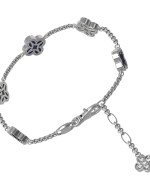 Браслет из белого золота c бриллиантами, лазуритом и перламутром