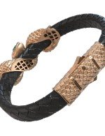 Браслет из золота c бриллиантами, изумрудом и шнурком