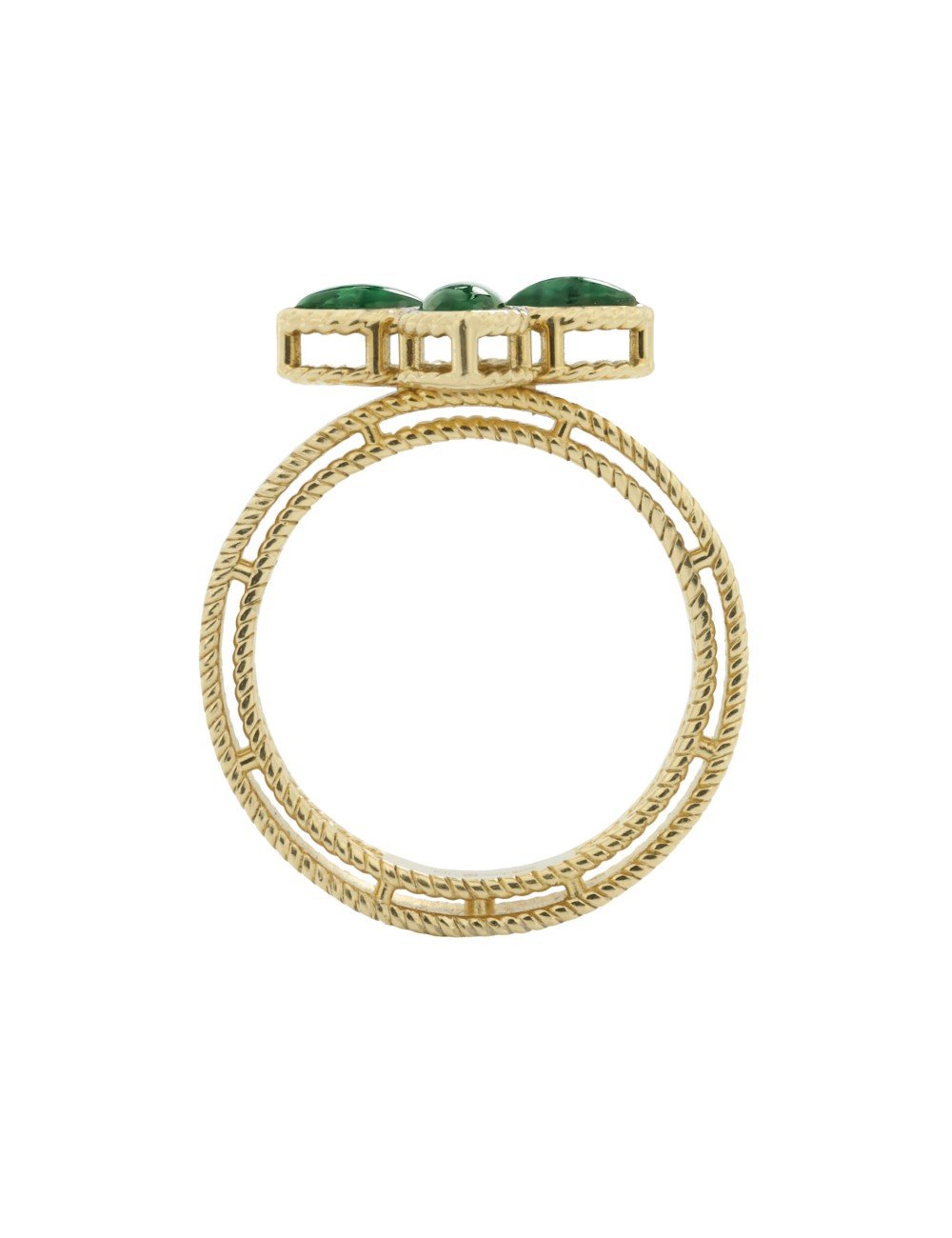 Кольцо из лимонного золота c бриллиантами и малахитом