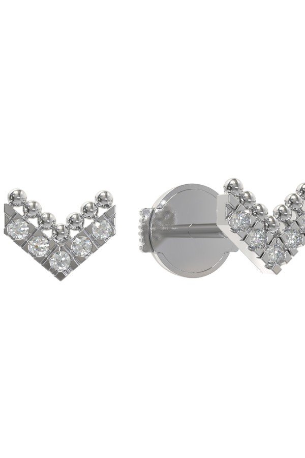 Серьги из белого золота c бриллиантами