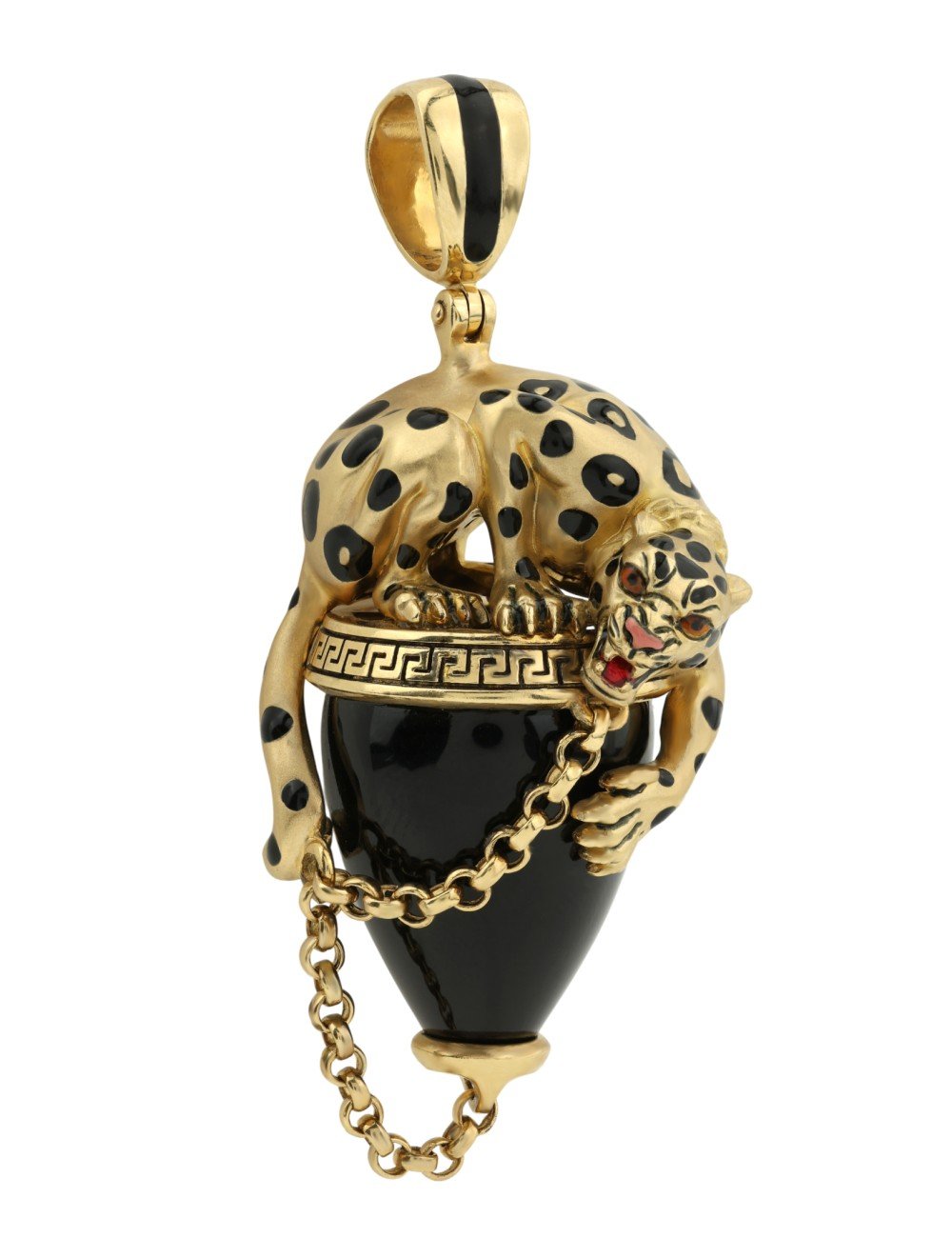 Подвеска из лимонного золота c эмалью и ониксом