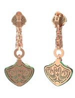 Серьги из золота c бриллиантами и малахитом