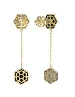 Серьги из лимонного золота c ониксом и перламутром