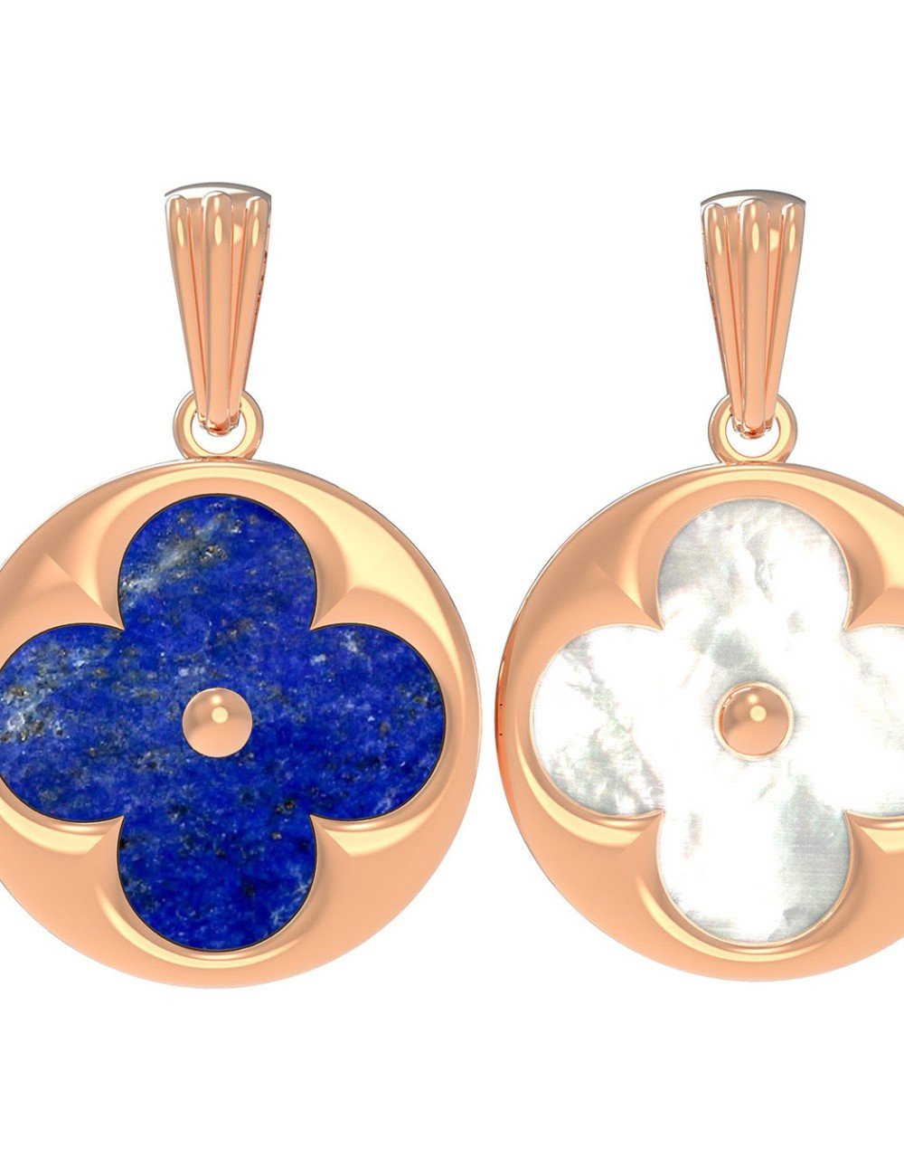 Подвеска из золота c лазуритом и перламутром