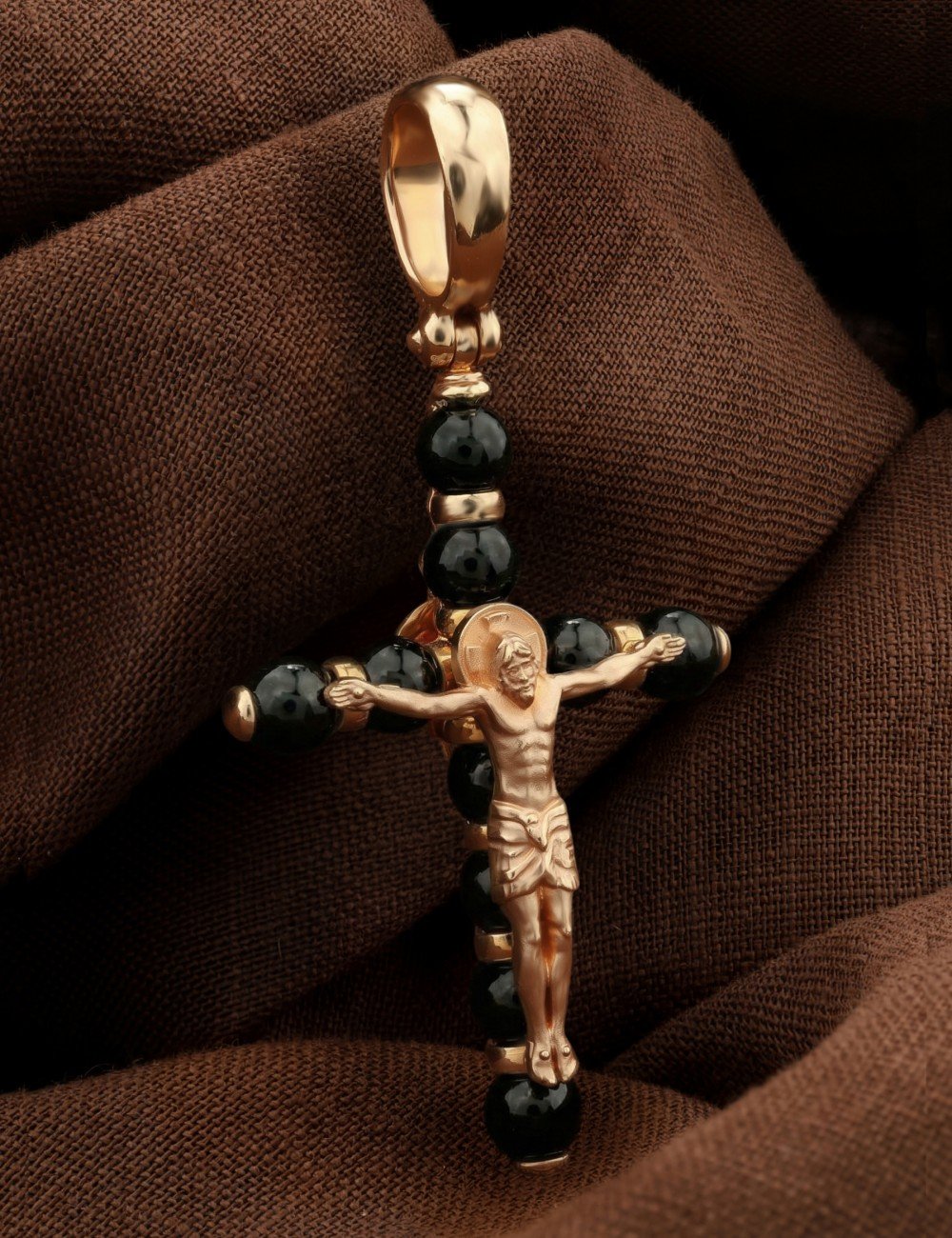 Крест из золота c ониксом