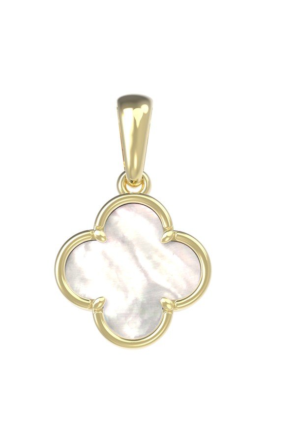 Подвеска из лимонного золота c перламутром