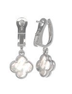 Серьги из белого золота c перламутром