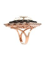 Кольцо из золота c ониксом и перламутром