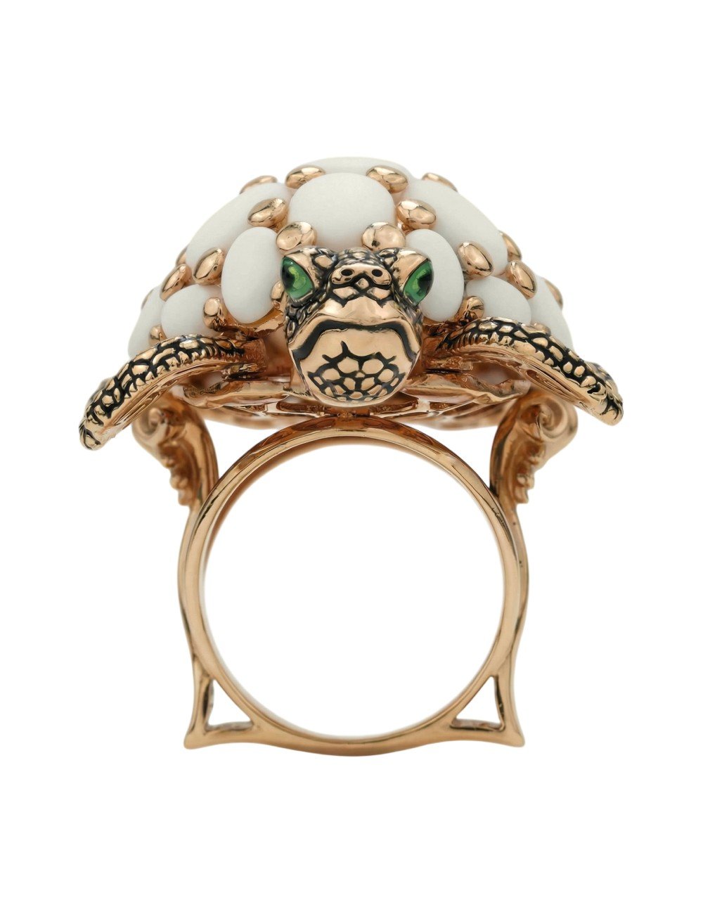 Кольцо из золота c эмалью и бивнем мамонта