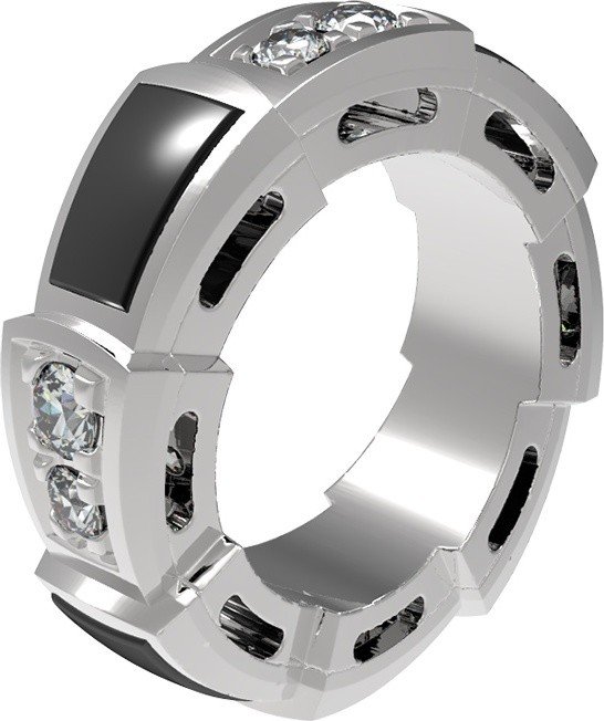 Подвеска из белого золота c бриллиантами и ониксом