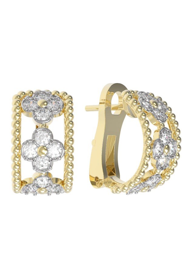 Серьги из лимонного золота c бриллиантами