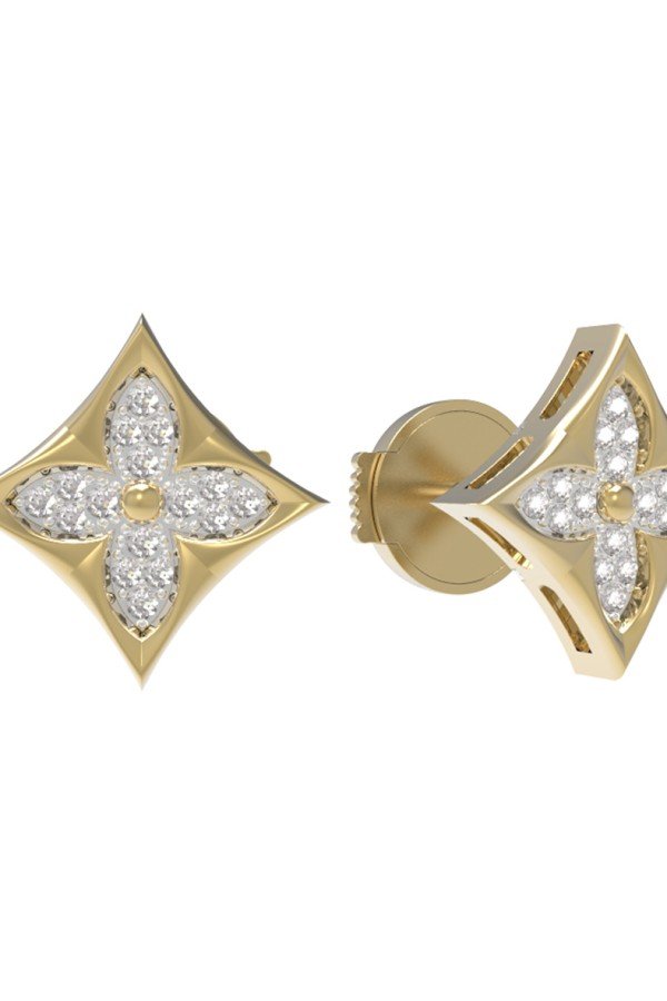 Серьги из лимонного золота c бриллиантами