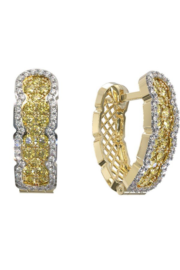 Серьги из лимонного золота c бриллиантами