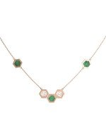 Колье из золота c малахитом и перламутром