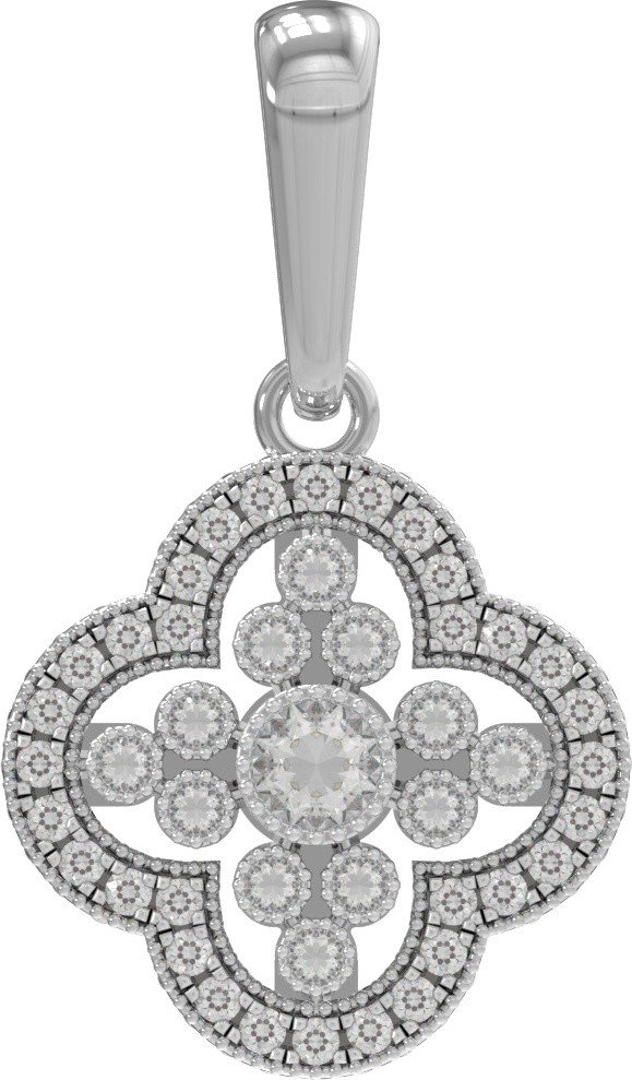 Подвеска из белого золота c бриллиантами