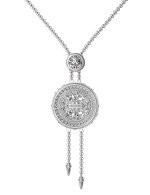 Колье из белого золота c эмалью