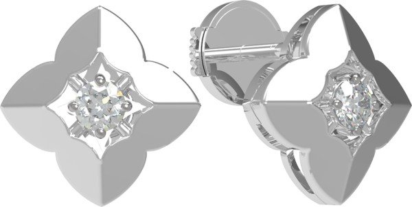 Серьги из белого золота c бриллиантами