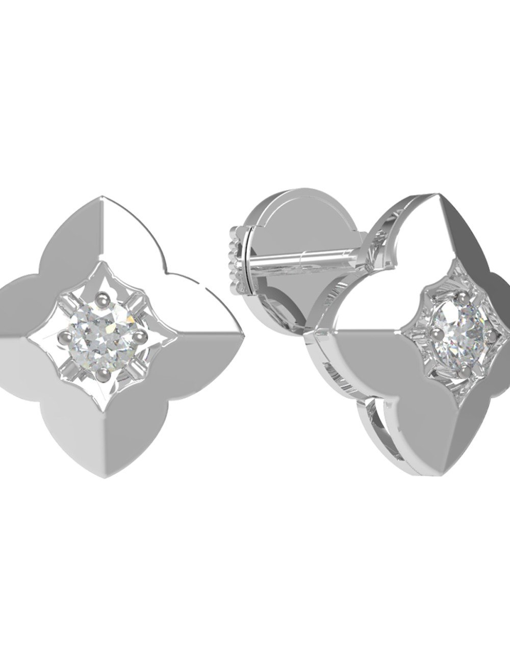 Серьги из белого золота c бриллиантами