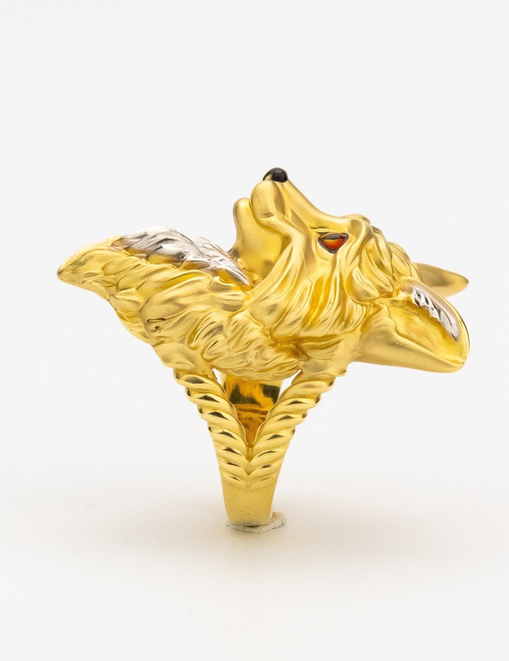 Кольцо из лимонного золота c эмалью