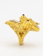 Кольцо из лимонного золота c эмалью