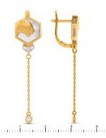 Серьги из лимонного золота c бриллиантами и перламутром