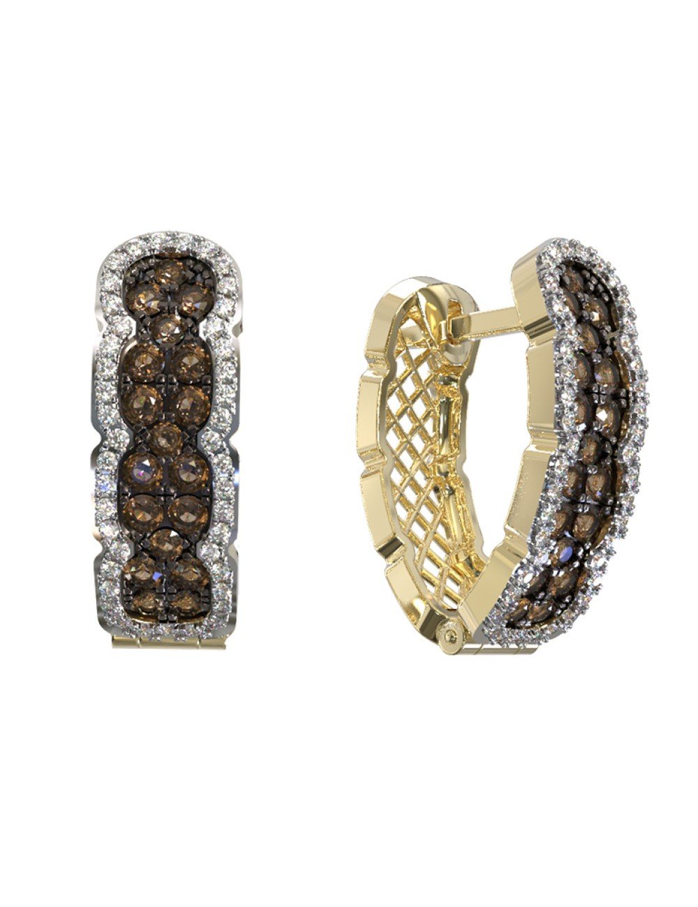 Серьги из лимонного золота c бриллиантами