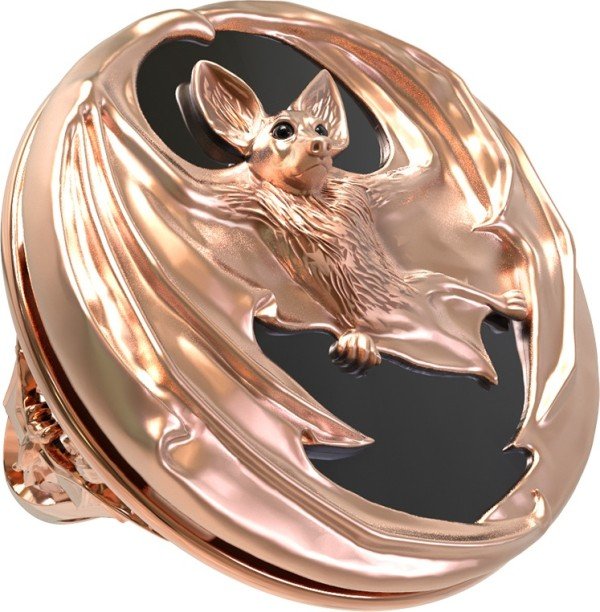 Кольцо из золота c эмалью и ониксом