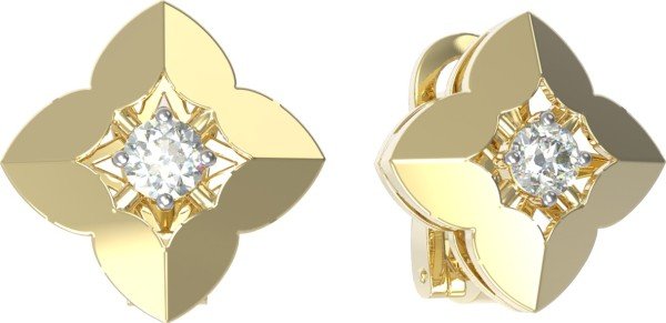 Серьги из лимонного золота c бриллиантами