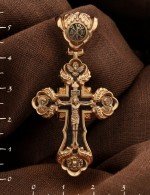 Крест из золота c эбеновым деревом