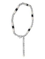 Браслет из белого золота c жемчугом и ониксом