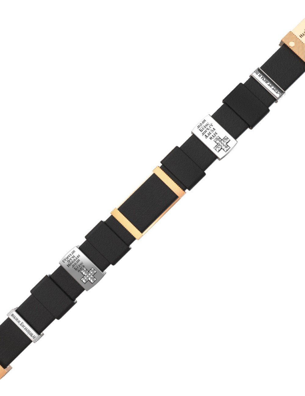 Браслет из золота c кожаным шнурком